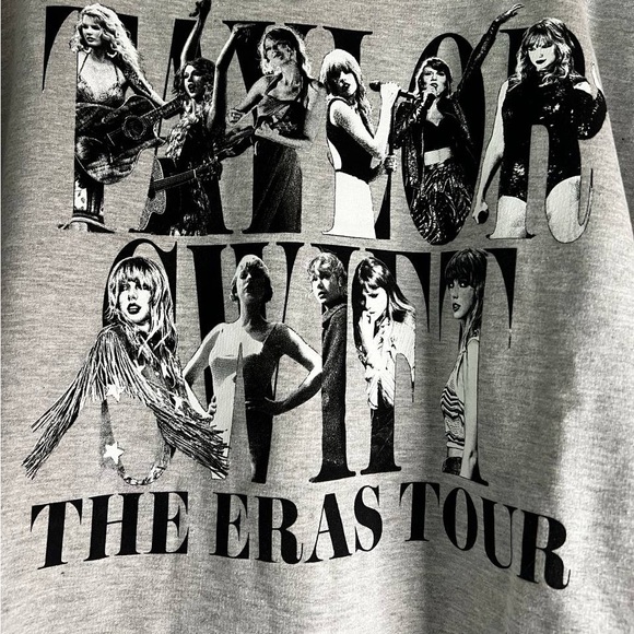 Taylor Swift Eras Tour Crew Neck Grey Sweatshirt - L - Picture 3 of 10